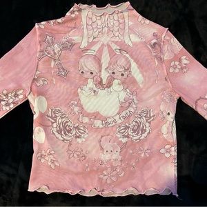Y2K Mesh Angel Shirt